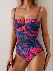 Emo - Women's Push Up Wrap Front Swimsuit One Piece Tummy Control Bathing Suits Bandeau Support Slimming Swimwear