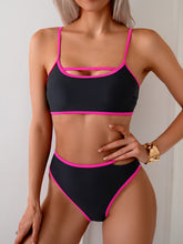 Emo - Women's Bikini Sets High Waisted Color Block Swimwear Sexy Cut Out Bathing Suit Sporty Two Piece Swimsuits