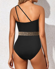 Emo - One Shoulder One Piece Swimsuit for Women Tummy Control Bathing Suits