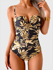 Emo - Women's Push Up Wrap Front Swimsuit One Piece Tummy Control Bathing Suits Bandeau Support Slimming Swimwear