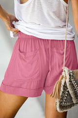 Emo - Womens Drawstring Shorts Summer Elastic Waist Casual Lightweight with Pockets