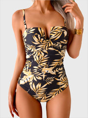 Emo - Women's Push Up Wrap Front Swimsuit One Piece Tummy Control Bathing Suits Bandeau Support Slimming Swimwear