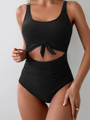 Emo - Women's One Piece Swimsuit Tummy Control Slimming Bathing Suit Cutout Tie Knot Swimwear