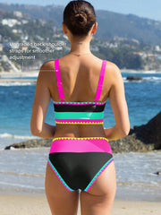 Womens Tummy Control 3 Piece Swimsuit with Skirt High Waisted Bikini