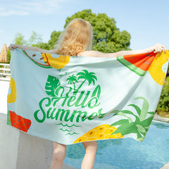 Emo - Double Sided Velvet Beach Towel For Seaside Swimming Quick Drying Bath Towel