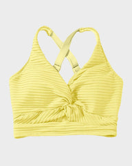 Emo - Textured Knot-Front High-Waisted Bikini Set
