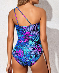 Emo - One Shoulder One Piece Swimsuit for Women Tummy Control Bathing Suits