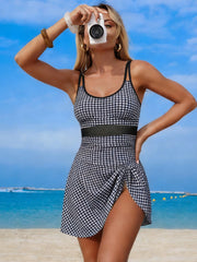 Emo - Women's New Mesh One Piece Swim Dress Swimsuit Tummy Control Bathing Suit