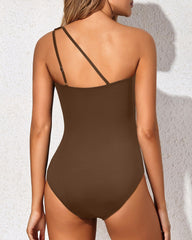 Emo - One Shoulder One Piece Swimsuit for Women Tummy Control Bathing Suits
