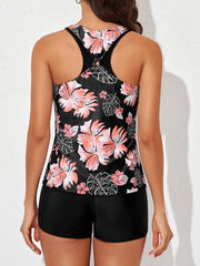 Womens Athletic 3 Piece Tankini Swimsuits with Shorts Swim Tank Tops