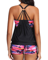 Emo - Tankini Swimsuits for Women Two Piece Tummy Control Bathing Suit with Shorts