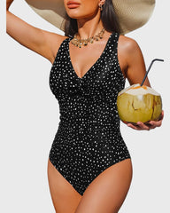 Emo - Women Tummy Control One Piece Swimsuit - Push Up Bathing Suit Full Coverage Slimming Swimwear