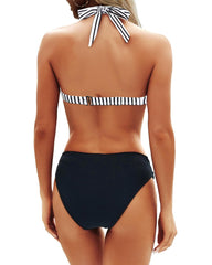 Emo - Women Two Piece Bathing Suits Push Up Bikini Set Halter Swimsuit Vintage Swimwear