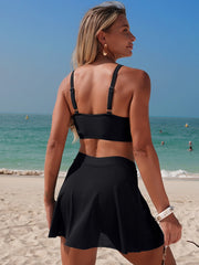 Emo - Women's High Waisted Bikini Set Gold Metal Two Piece Swimsuits Tummy Control Tie Knot 2026 Bathing Suits