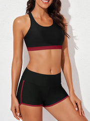 Womens Athletic 3 Piece Tankini Swimsuits with Shorts Swim Tank Tops