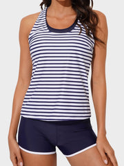 Womens Athletic 3 Piece Tankini Swimsuits with Shorts Swim Tank Tops