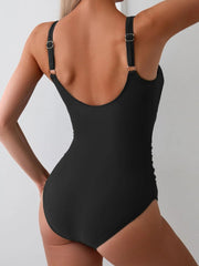 Emo - Women's One Piece Swimsuit Tummy Control Slimming Bathing Suit Cutout Tie Knot Swimwear