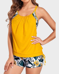 Emo - Tankini Swimsuits for Women Two Piece Tummy Control Bathing Suit with Shorts