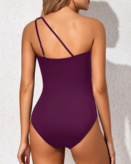 Emo - One Shoulder One Piece Swimsuit for Women Tummy Control Bathing Suits