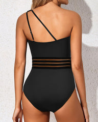 Emo - One Shoulder One Piece Swimsuit for Women Tummy Control Bathing Suits