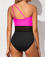 Emo - One Shoulder One Piece Swimsuit for Women Tummy Control Bathing Suits