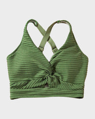 Emo - Textured Knot-Front High-Waisted Bikini Set