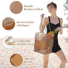 Emo - Women's Swimming Beach Bag Portable One Shoulder Storage Bag Crossbody Bag Versatile Mesh Bag