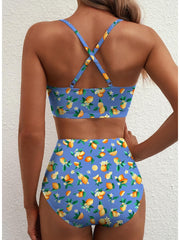 Emo - 2026 Summer Two Piece Bikini Set U-Wire Cutout High Waisted Swimsuit-Black
