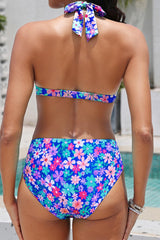Emo - Women Two Piece Bathing Suits Push Up Bikini Set Halter Swimsuit Vintage Swimwear