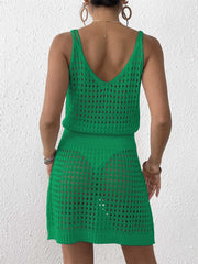Women Swimsuit Cover Up V Neck Crochet Bathing Suit Bikini Coverups Vacation Cruise Outfits Swimwear Sundress