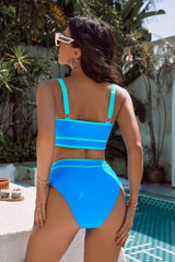 Emo - Women's High Waisted Bikini Sets Sporty Two Piece Swimsuits Color Block Cheeky High Cut Bathing Suits
