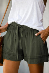 Emo - Womens Drawstring Shorts Summer Elastic Waist Casual Lightweight with Pockets