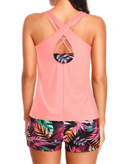Emo - 3 Piece Tankini Swimsuits for Women Tummy Control Bathing Suits