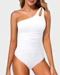 Emo - One Shoulder One Piece Swimsuit for Women Tummy Control Bathing Suits