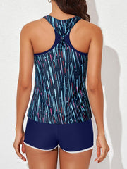 Womens Athletic 3 Piece Tankini Swimsuits with Shorts Swim Tank Tops