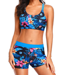 Emo - 3 Piece Tankini Swimsuits for Women Tummy Control Bathing Suits