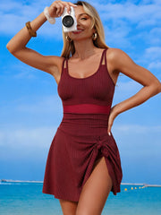 Emo - Women's New Mesh One Piece Swim Dress Swimsuit Tummy Control Bathing Suit