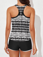 Womens Athletic 3 Piece Tankini Swimsuits with Shorts Swim Tank Tops