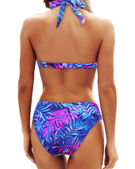 Emo - Women Two Piece Bathing Suits Push Up Bikini Set Halter Swimsuit Vintage Swimwear