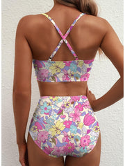 Emo - 2026 Summer Two Piece Bikini Set U-Wire Cutout High Waisted Swimsuit-Black