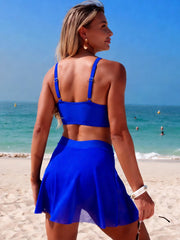 Emo - Women's High Waisted Bikini Set Gold Metal Two Piece Swimsuits Tummy Control Tie Knot 2026 Bathing Suits