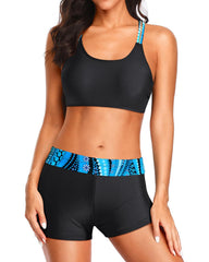 Emo - 3 Piece Tankini Swimsuits for Women Tummy Control Bathing Suits