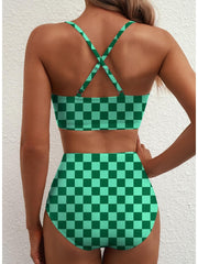 Emo - 2026 Summer Two Piece Bikini Set U-Wire Cutout High Waisted Swimsuit-Black