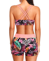 Emo - 3 Piece Tankini Swimsuits for Women Tummy Control Bathing Suits