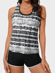Womens Athletic 3 Piece Tankini Swimsuits with Shorts Swim Tank Tops