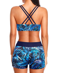 Emo - 3 Piece Tankini Swimsuits for Women Tummy Control Bathing Suits