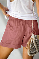 Emo - Womens Drawstring Shorts Summer Elastic Waist Casual Lightweight with Pockets