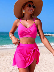Emo - Women's High Waisted Bikini Set Gold Metal Two Piece Swimsuits Tummy Control Tie Knot 2026 Bathing Suits