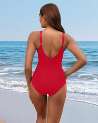 Emo - Women Tummy Control One Piece Swimsuit - Push Up Bathing Suit Full Coverage Slimming Swimwear