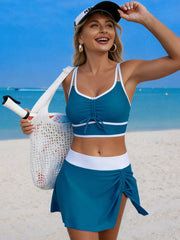 Emo - Women's High Waisted Bikini Sets Tummy Control Swim Skirt Two Piece Swim Suit